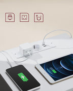 VASAGLE Noptiera cu 3 sertare, din PAL, cu 2 prize si 2 porturi USB, 40x35x59 cm, alb