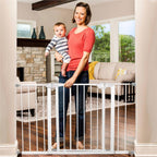 Poarta de siguranta Safety Gate pentru scari, ajustabila 104-113 cm, din otel, alba