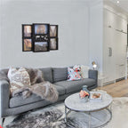 Rama foto de perete, colaj de 6 fotografii, 36x42cm, negru