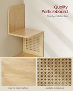 VASAGLE Raft de colt plutitor pe 5 niveluri, stil boho, 20x20x126 cm, bej