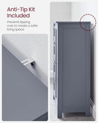 VASAGLE Dulap de baie, din MDF, cu 4 sertare, raft reglabil, 30x55x82 cm, gri