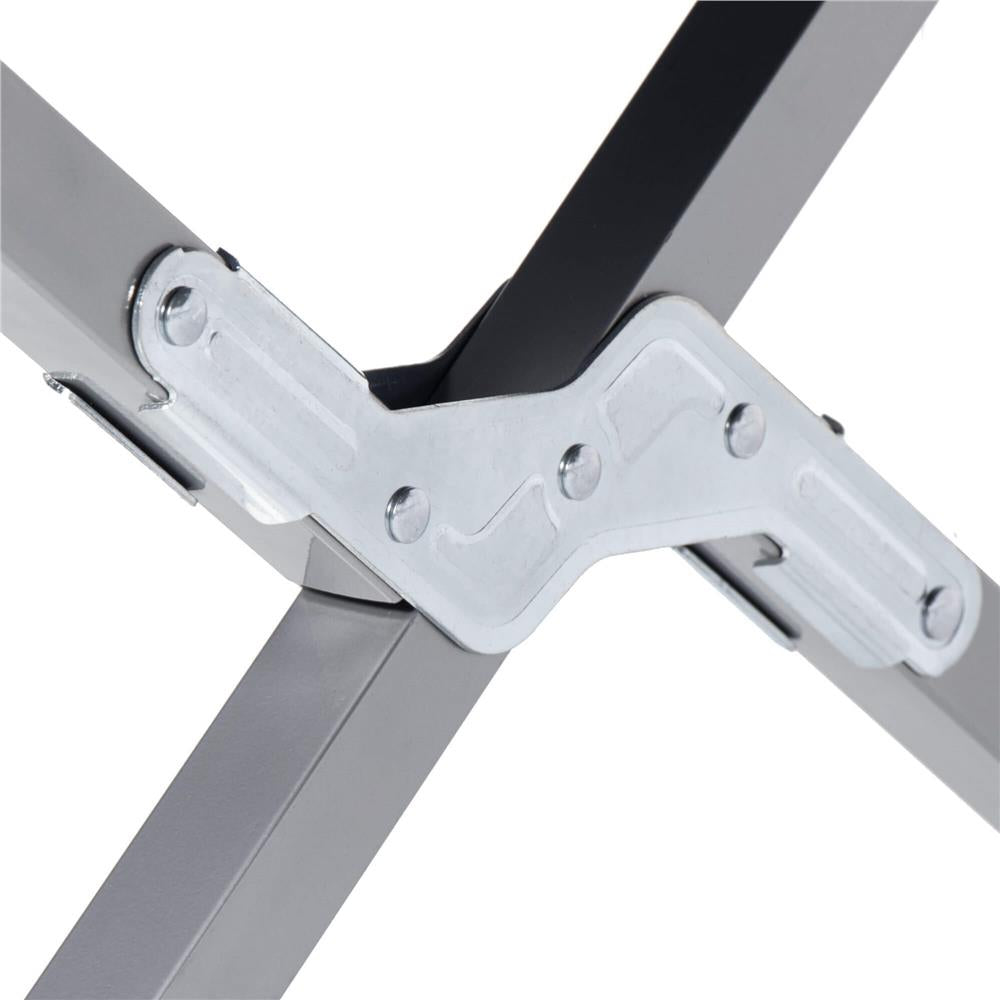 Pat pliant pentru camping, structura metalica, 190x74x42cm, 150kg, albastru marin