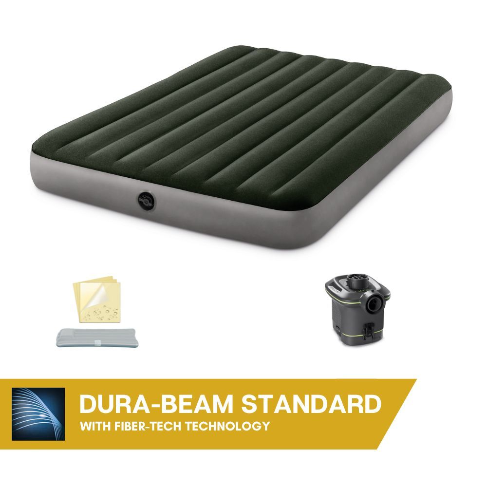 Saltea Intex Prestige Airbed Queen Dura-Beam pompa inclusa, 152x203x25cm
