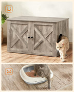 FEANDREA Cusca pentru pisici tip comoda, cu usi si perete despartitor, 80x53x50cm, gri