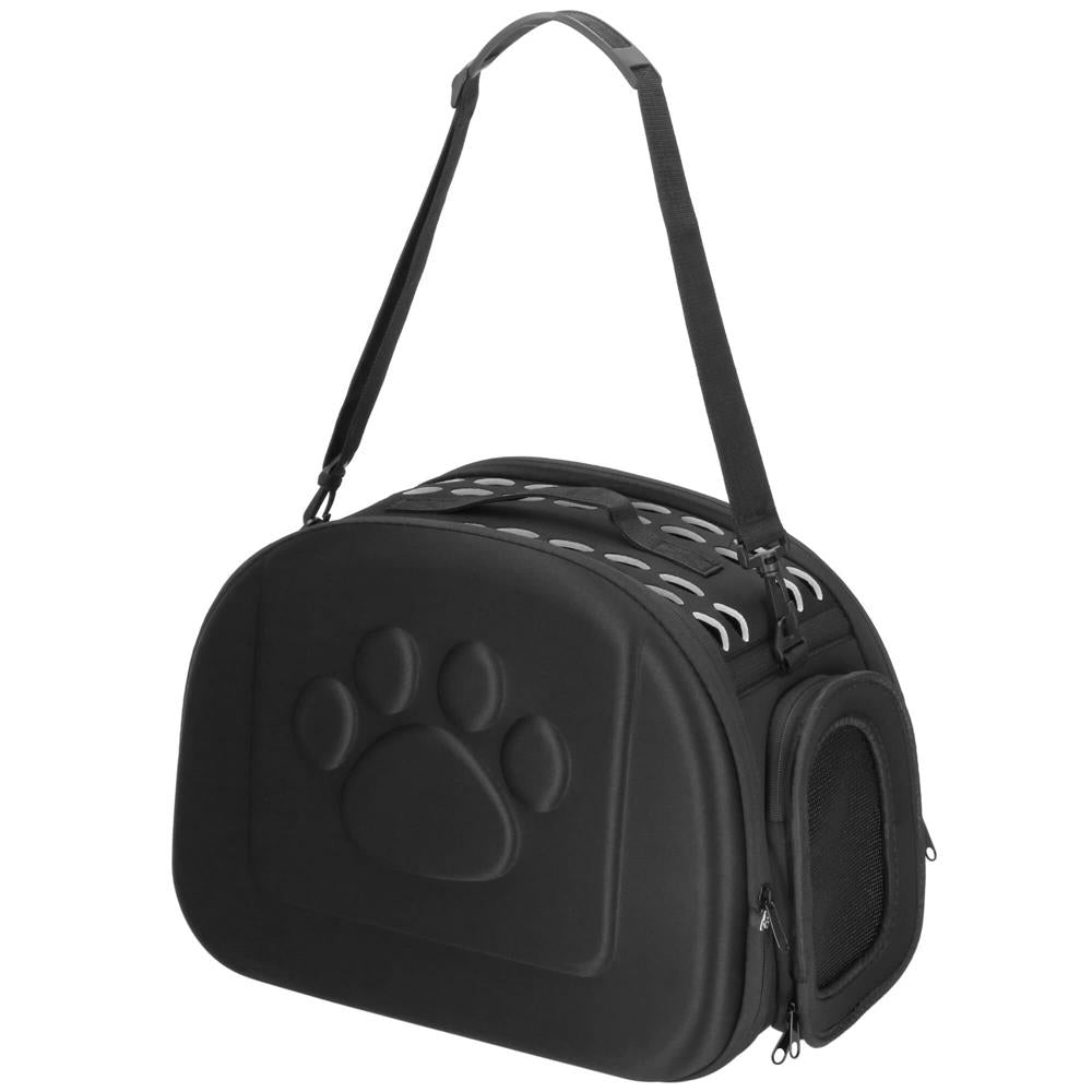 Geanta pentru transport animale mici-medii, pentru caine si pisica, pliabila, curea de umar, 25x45x37 cm, negru