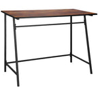 Birou tip masa laterala, cu cadru din otel, 50x100x76 cm, industrial, maro