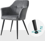 SONGMICS Scaun living tapitat din catifea cu cotiere, sarcina 110 kg, 61x60x87 cm, gri