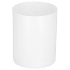 Perie WC cu rezervor detasabil si capac, din metal si bambus, 40 cm, alb