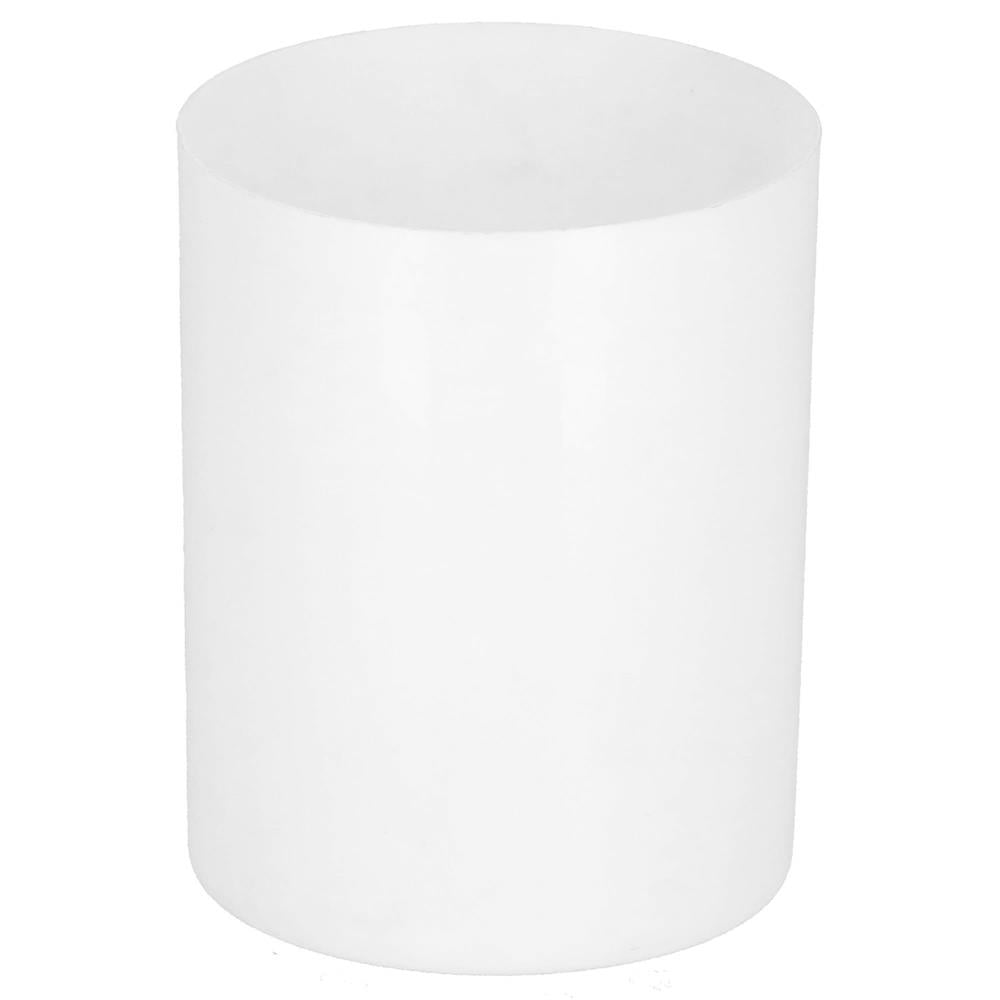 Perie WC cu rezervor detasabil si capac, din metal si bambus, 40 cm, alb