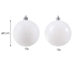 Set globuri de Craciun, 20 bucati, 8cm, alb perlat
