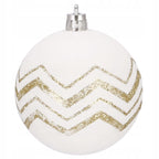 Set globuri de Craciun cu modele de sarbatori, 30 bucati, 7cm, alb auriu