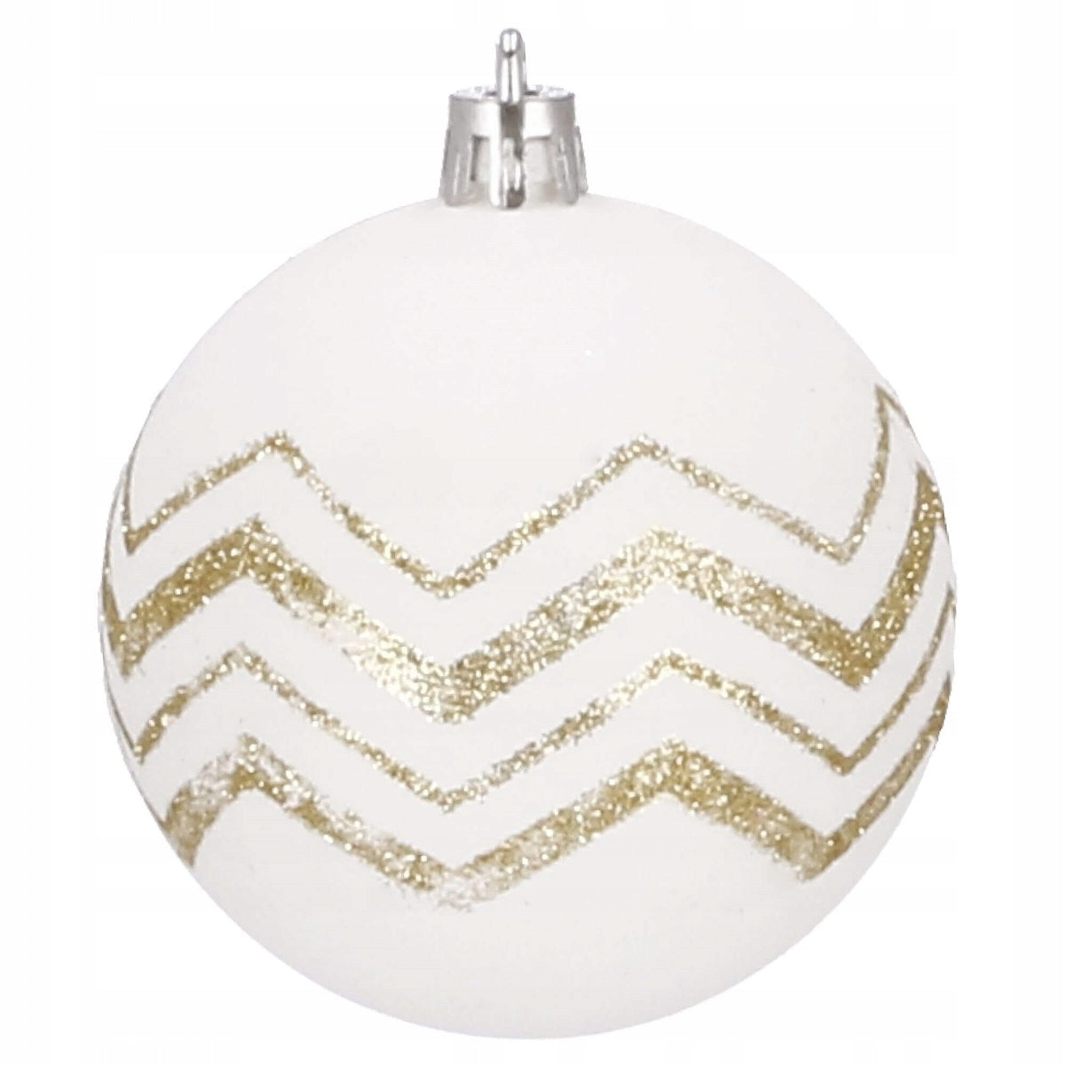 Set globuri de Craciun cu modele de sarbatori, 30 bucati, 7cm, alb auriu