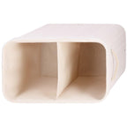 Cos de rufe din bambus cu capac, 2 compartimente, sac detasabil, volum 100L, 54x35x60cm, alb