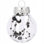 Set globuri de Craciun Inedit, 24 bucati, 5cm, transparente cu interior negru