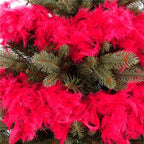 Ghirlanda pentru decor sau bradul de Craciun, model puf si pene, rosu intens, 180cm