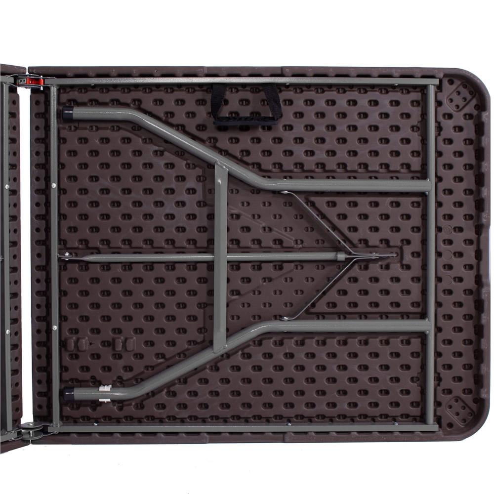 Masa dreptunghiulara pliabila multifunctionala, 1.8 m x 0.75 m x 0.75 m, imitatie ratan, maro