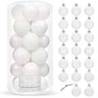 Set globuri de Craciun, 20 bucati, 3 modele, 4cm, alb
