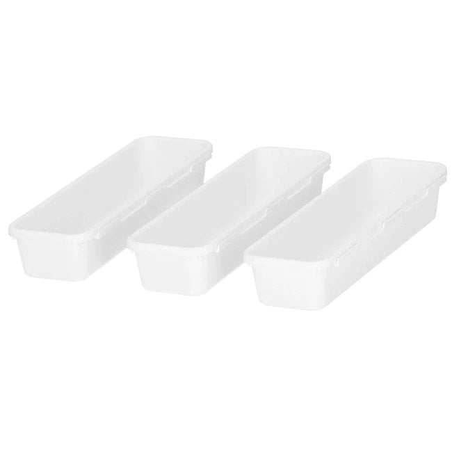 Organizator sertar bucatarie, 8 piese interconectabile, alb