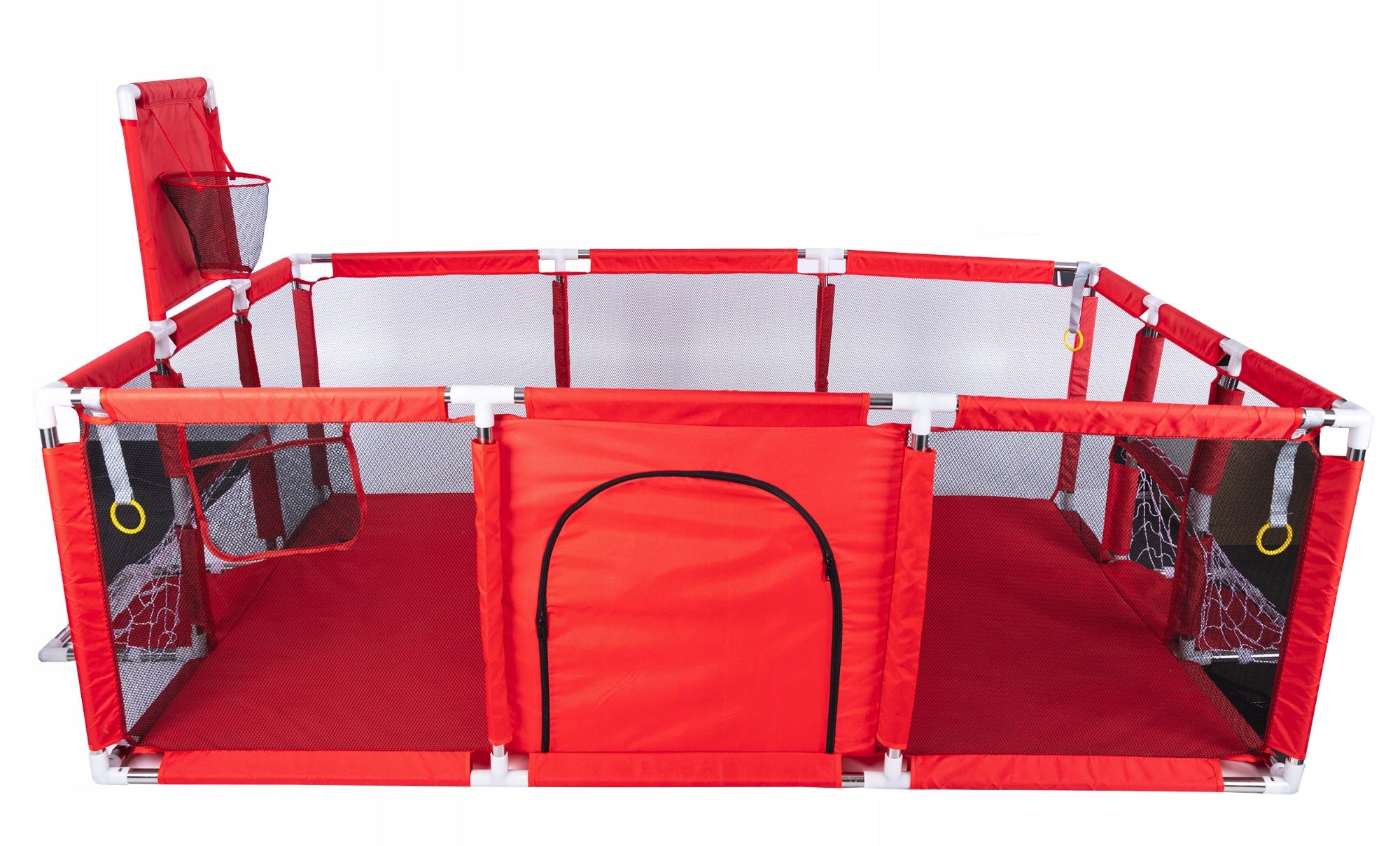 Tarc loc de joaca XXL pentru copii sau bebe, material textil, rosu, 230x122x62cm