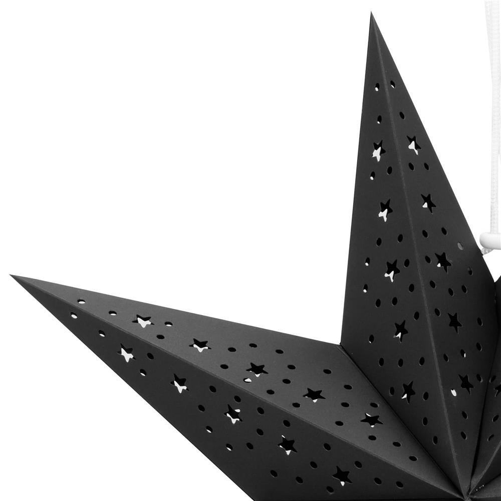 Stea decorativa 3D din hartie ajurata, 50cm, neagra