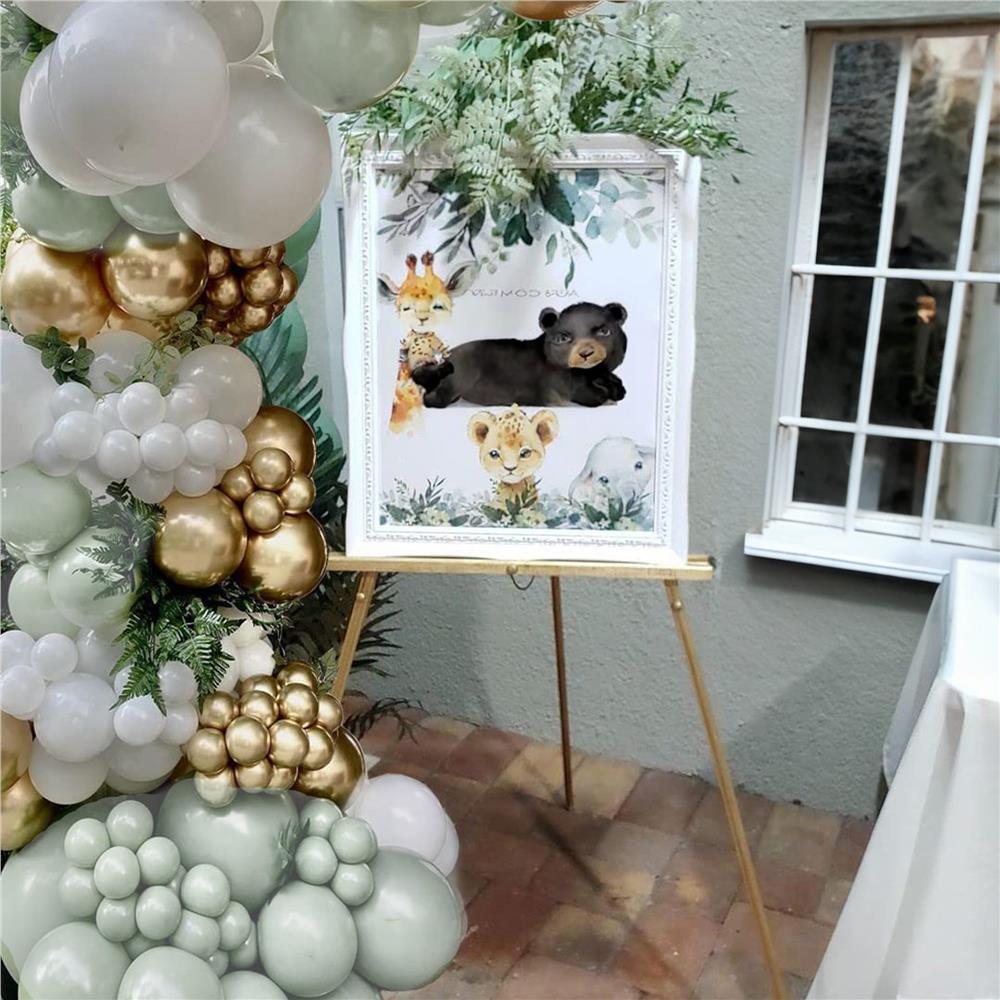 Set 50 baloane pentru petrecere, 40cm, alb, auriu, verde menta