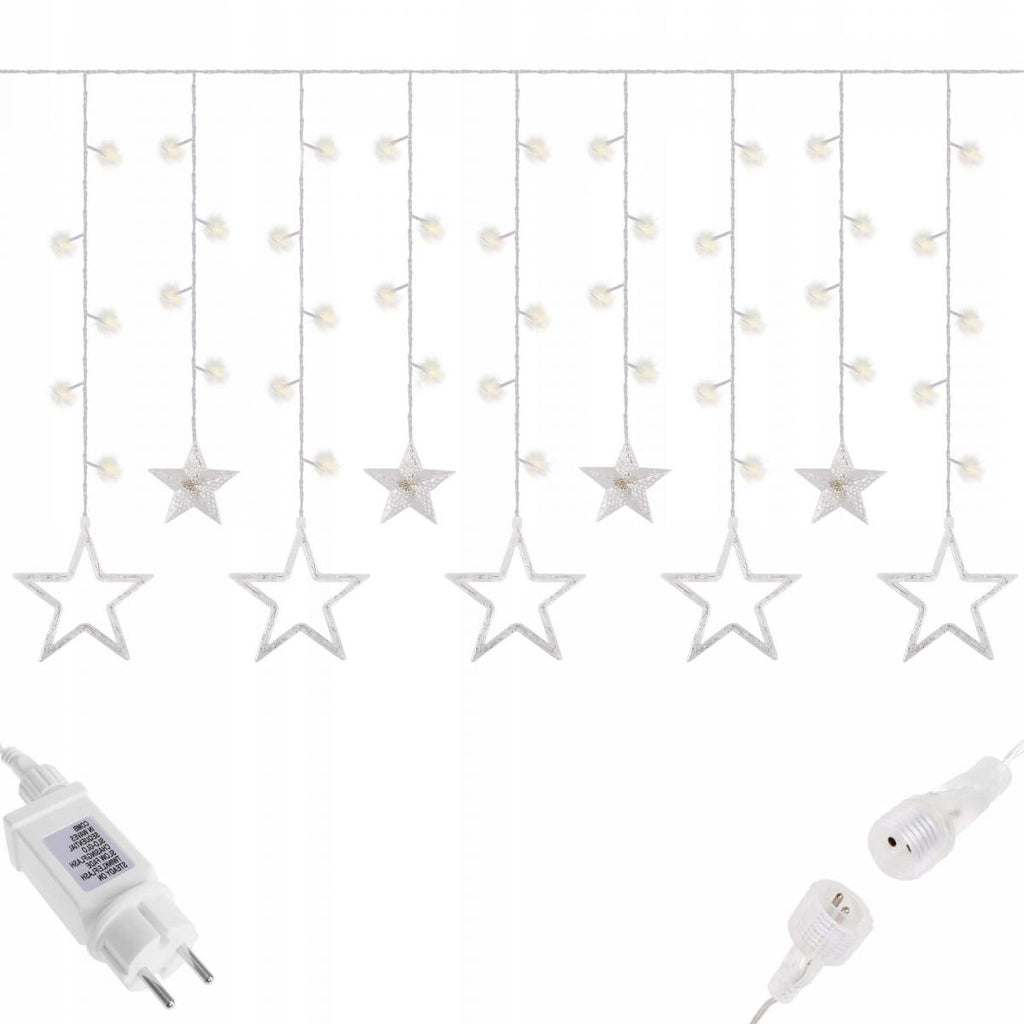 (DL) Instalatie lumina tip perdea cu 92 LED-uri, 2m, pentru interior/exterior, stelute iluminare alba