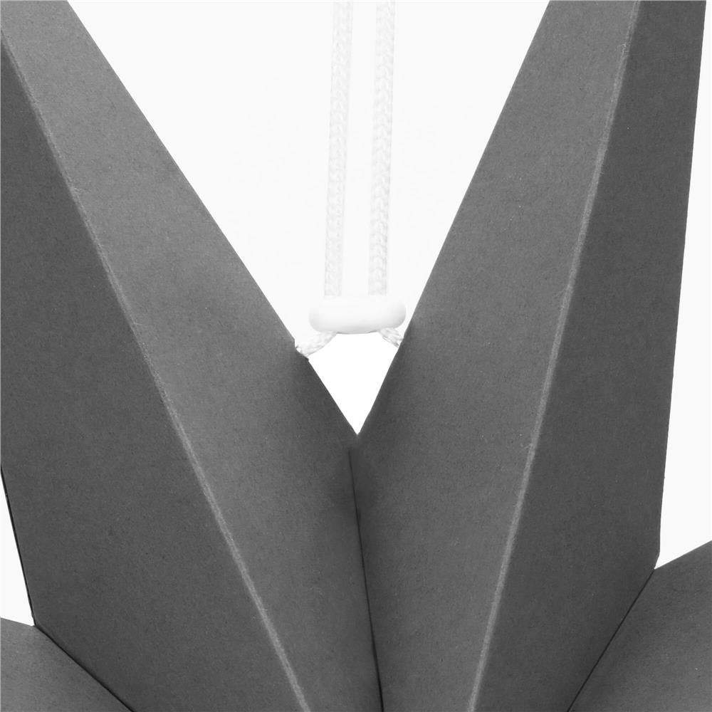 Stea decorativa 3D din hartie, cu 9 colturi, 60cm, argintie