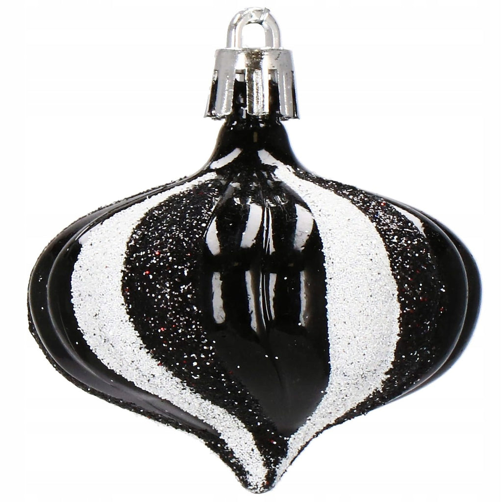 Set globuri si decoratiuni de Craciun, 77 piese, diverse dimensiuni, negru