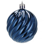 Set globuri de Craciun, 20 bucati, 5 modele, 6cm, albastru inchis
