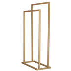 Suport metalic de baie pentru prosoape, cu 2 standuri, 86 cm, auriu mat