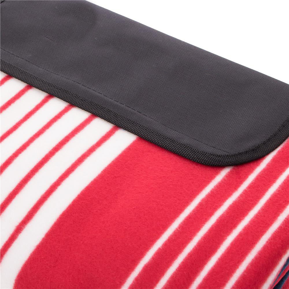 Patura pentru picnic sau plaja, cu folie izolatoare si maner, 200x200cm, albastru rosu