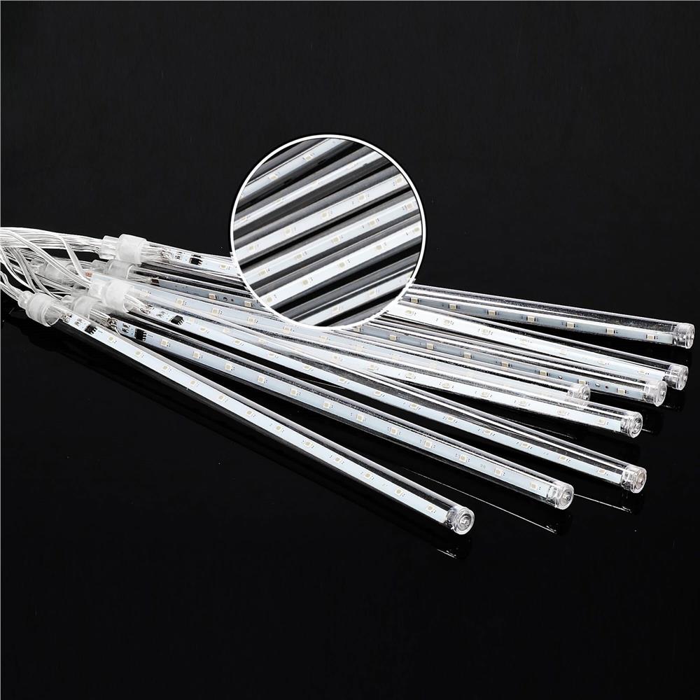 Instalatie de Craciun, 10 tuburi, 50cm, 480 LED, ploaie de meteoriti, albastru