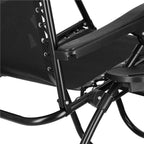 Sezlong pliabil  GC3, Relax Zero Gravity cu parasolar, 175cm, negru