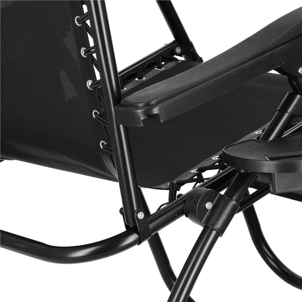 Sezlong pliabil  GC3, Relax Zero Gravity cu parasolar, 175cm, negru