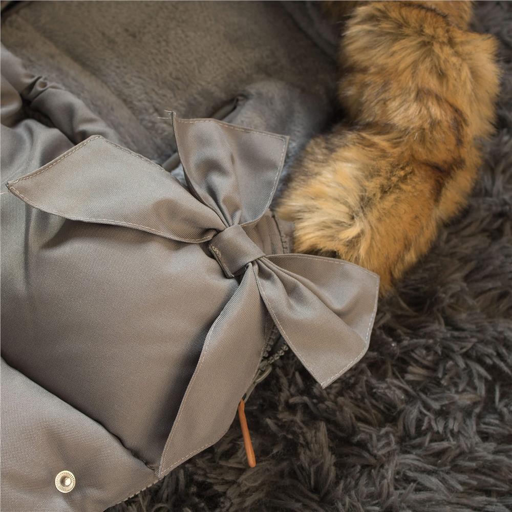 Sac iarna de bebelusi pentru carucior, marime universala, 90x45cm, gri inchis