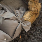 Sac iarna de bebelusi pentru carucior, marime universala, 90x45cm, gri inchis