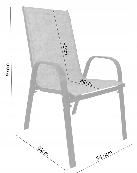 Set mobilier gradina textilene, 2 scaune, 1 canapea si 1 masa, gri deschis