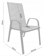 Set mobilier gradina textilene, 2 scaune, 1 canapea si 1 masa, gri deschis