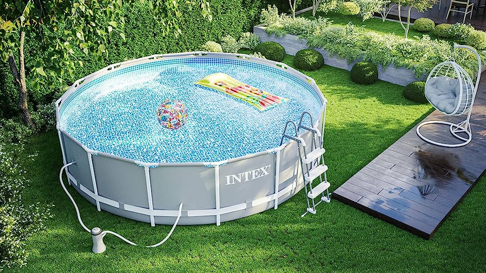Piscina cadru metalic Intex Prism Frame, 366x99cm, 9.000 litri, cu pompa de filtrare si scara