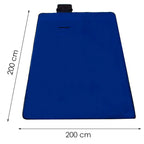 Patura pentru picnic sau plaja, cu folie izolatoare si maner, 200x200cm, albastru cobalt