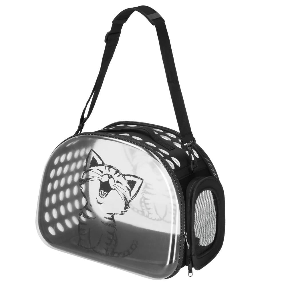 Geanta pentru transport animale de companie pisica sau catel, M, 42x26x32 cm, transparent