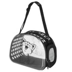 Geanta pentru transport animale de companie pisica sau catel, M, 42x26x32 cm, transparent