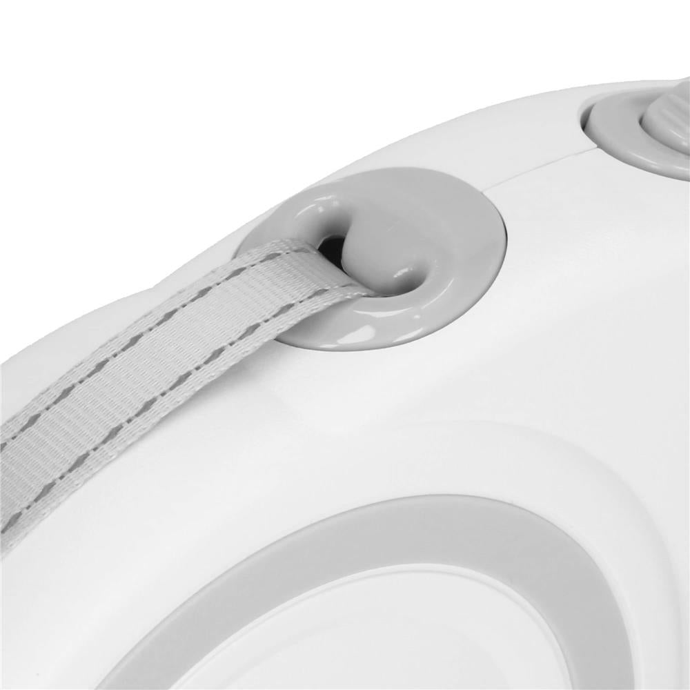 Lesa automata retractabila, pentru rase mari pana la 50kg, 500 cm, alb gri