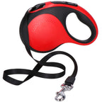 Lesa automata retractabila, pentru rase mari pana la 50kg, 500 cm, suport saci, negru rosu