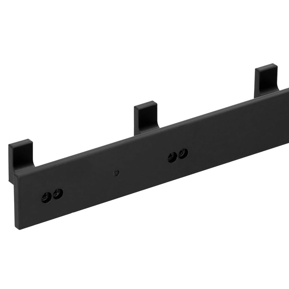 Cuier de baie pentru prosoape cu 2 sisteme instalare, aluminiu, 5 agatatori, 45x4cm, negru