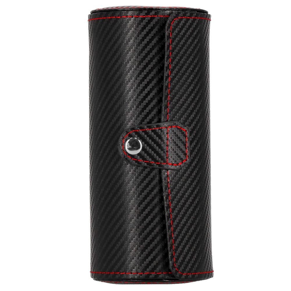 (DL) Cutie depozitare si organizare ceasuri si alte accesorii, MDF, piele ecologica, 20x9cm, negru