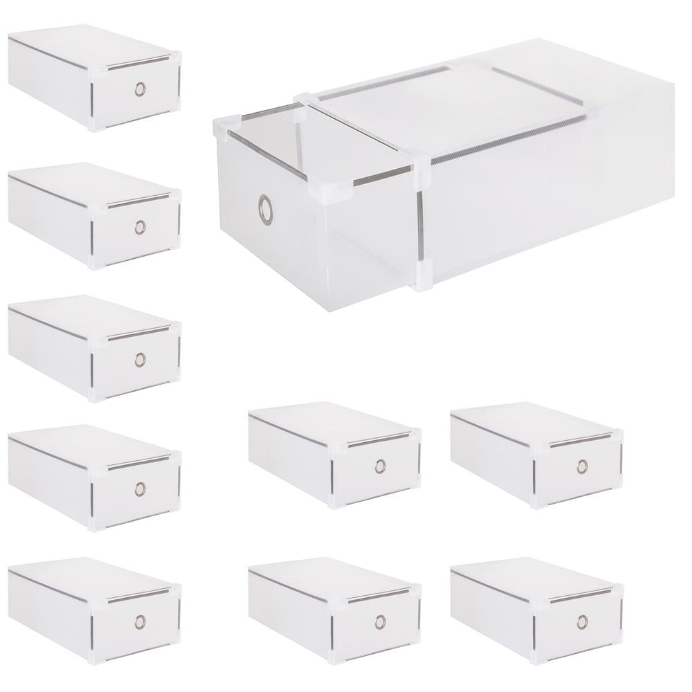 Set 10 cutii organizare pentru pantofi, 34x22x13, transparent