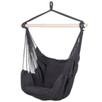 Hamac tip leagan suspendat pentru casa sau gradina, gri inchis cu perne, 130x100cm, 150kg