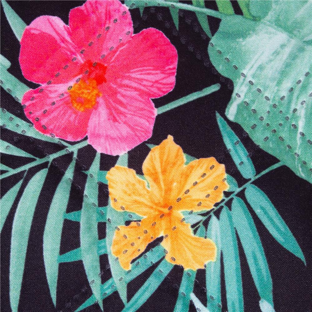 Patura pentru picnic sau plaja, cu folie izolatoare si maner, 150x200cm, negru floral