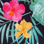 Patura pentru picnic sau plaja, cu folie izolatoare si maner, 150x200cm, negru floral